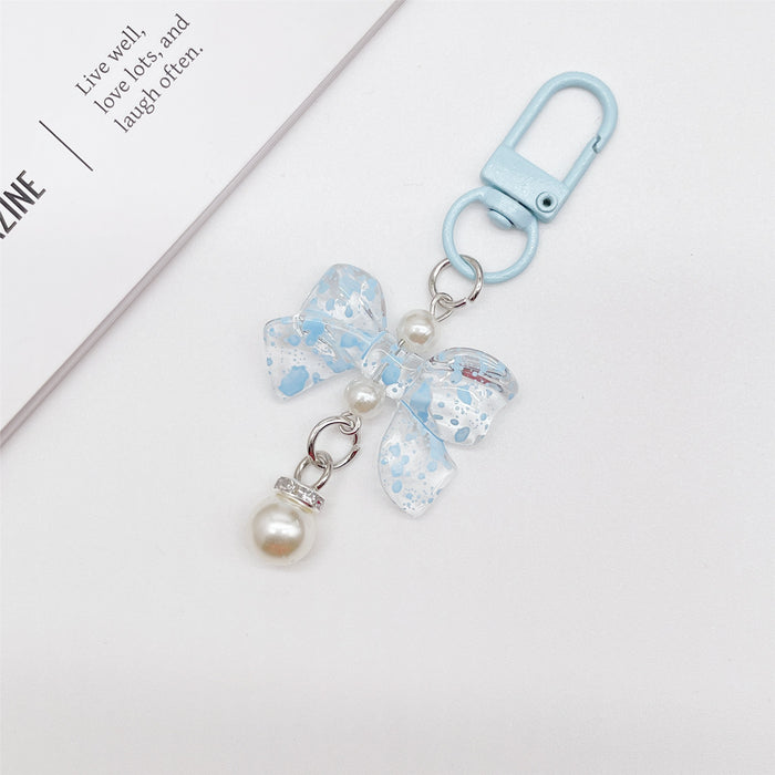 Wholesale Soft Touch Lacquer Bow Keychain Mixed Color Plastic Bag Charm MOQ≥2