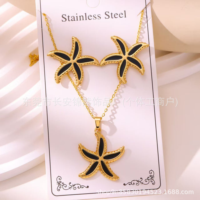 Wholesale 304 Stainless Steel Vacuum Plated Earrings and Necklace Set