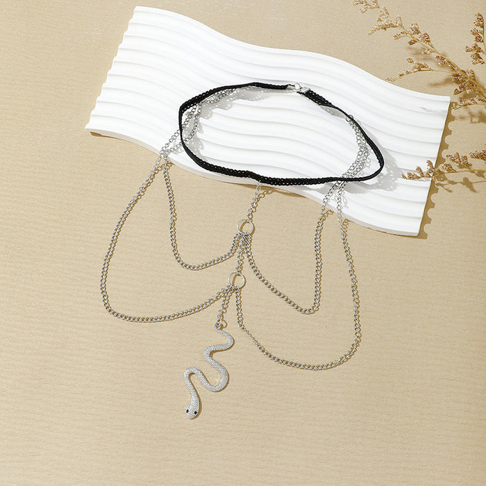 Wholesale Exaggerated Simple Multi-layer Pearl Chain Leg Chain Female ins Creative Personalized Long Body Chain Jewelry