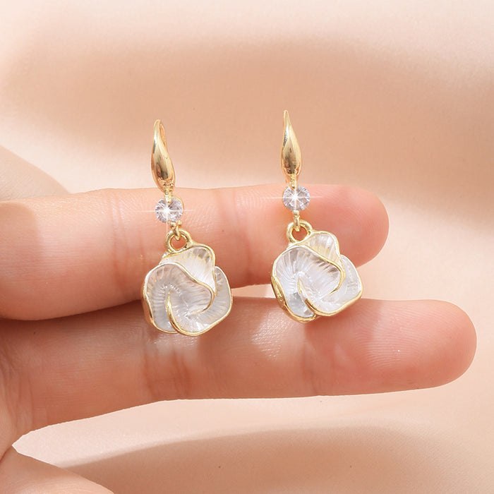 Wholesale Camellia Flower Earrings Women's Niche Unique Earrings