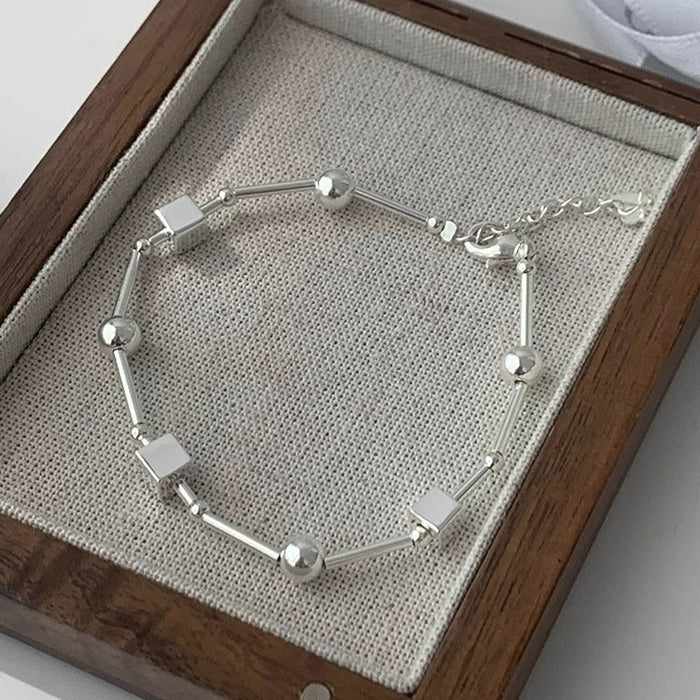 Wholesale Pure silver bracelet, bead, niche temperament, versatile accessory