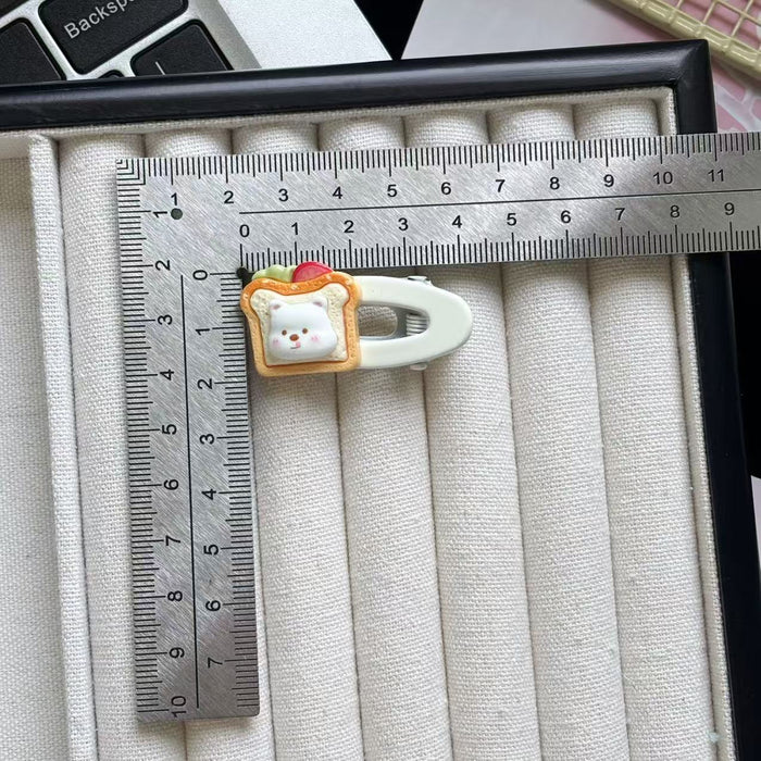 Wholesale White Bear Hair Clip Cartoon Pink Hollow New Style Girl's Side Bangs Hair Accessories