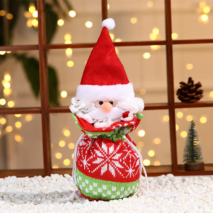 Wholesale Christmas Neck Gift Bag Happy Decal Flower Handbag Candy Bag Cartoon Children' s Handbag Apple Bag Gift Bag