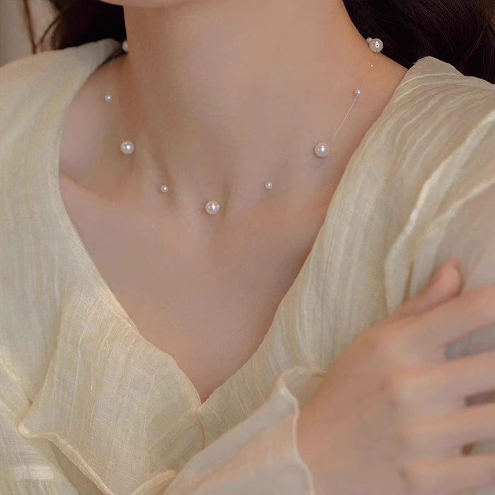 Wholesale Starry Sky Pearl Necklace, Light Luxury, Fashion, Niche, Collarbone Chain, High Grade, Neck Chain Accessories