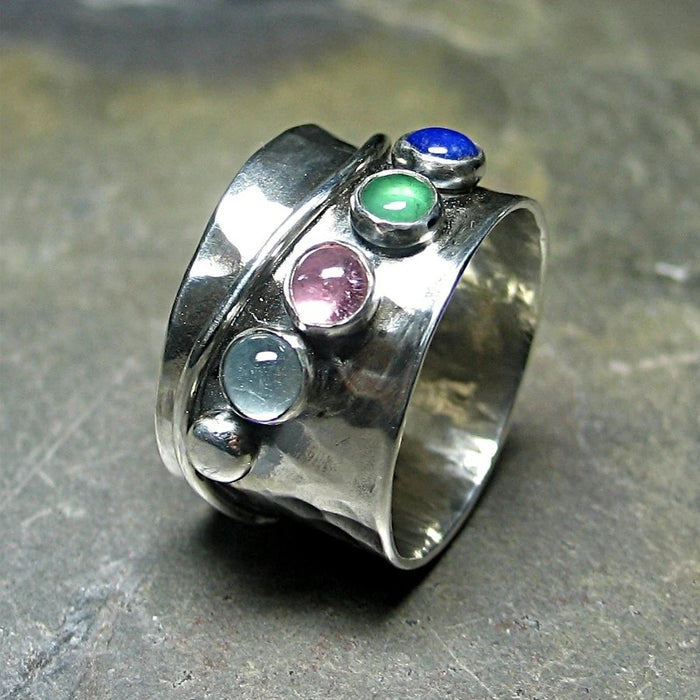 Wholesale Fashionable wide-faced colorful ring
