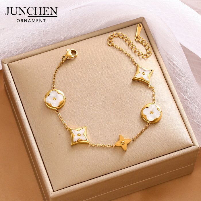 Wholesale Titanium steel bracelet, light luxury and versatile, fashionable and personalized shell bracelet