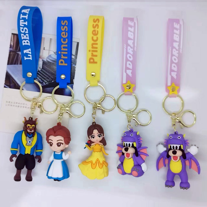 Wholesale Cartoon Princess and the Beast Keychain Pendant Bag Car Keychain Accessories