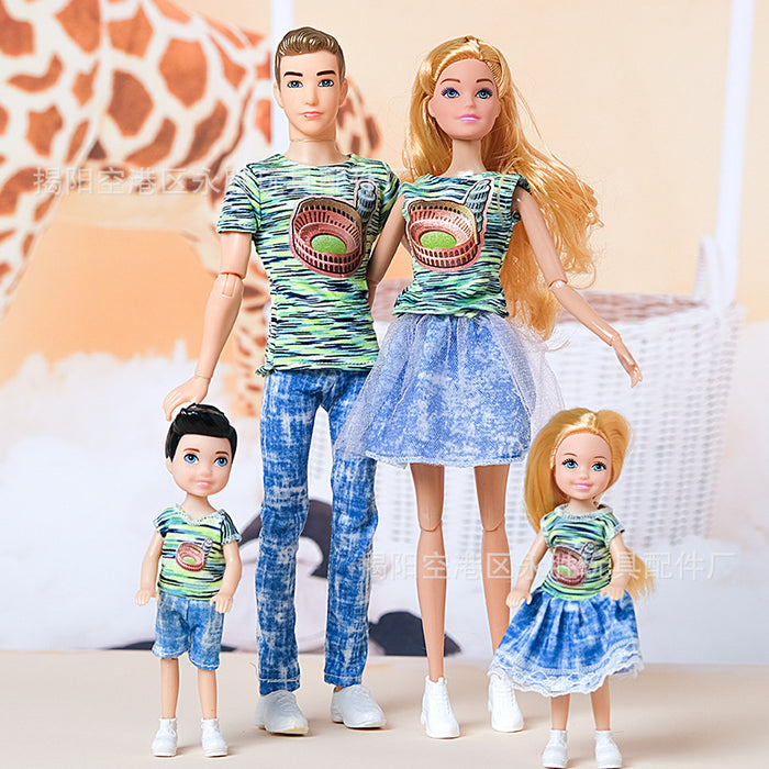 Wholesale suitable for 30CM a family of four dolls leisure family suit fashion couple bag shoes