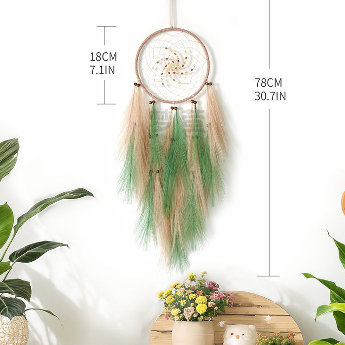 Wholesale Artificial Pampas Grass Dreamcatcher Wall Hanging with Reed Wind Chime MOQ≥2