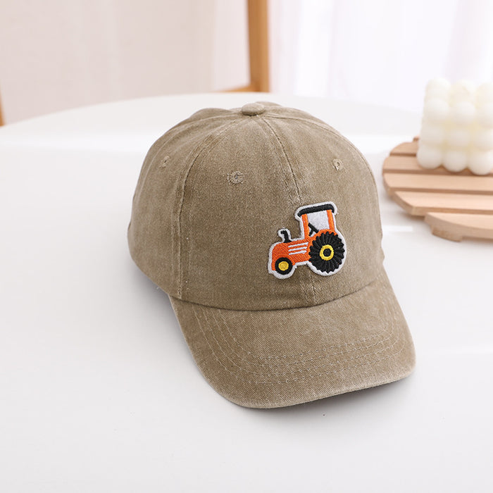 Wholesale Children' s Washable Retro Excavator Cartoon Baseball Hat