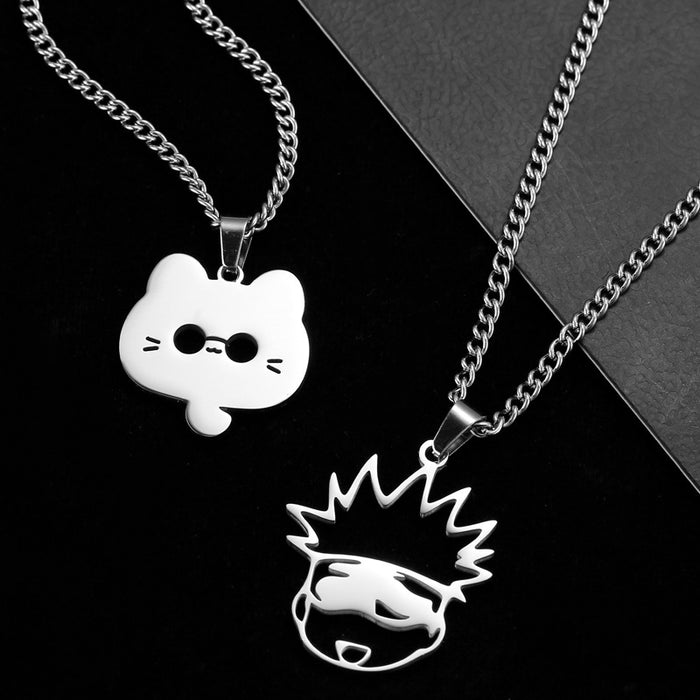 Wholesale Cute Cat Stainless Steel Necklace JDC-NE-Xinx006