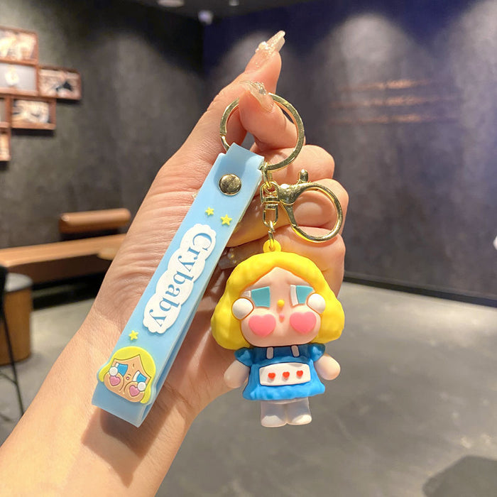 Wholesale Tear doll cartoon keychain cute  doll children' s school bag pendant keychain claw machine small gift