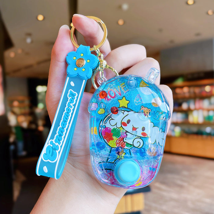 Wholesale Creative decompression game water machine key chain cartoon cute toy student bag pendant