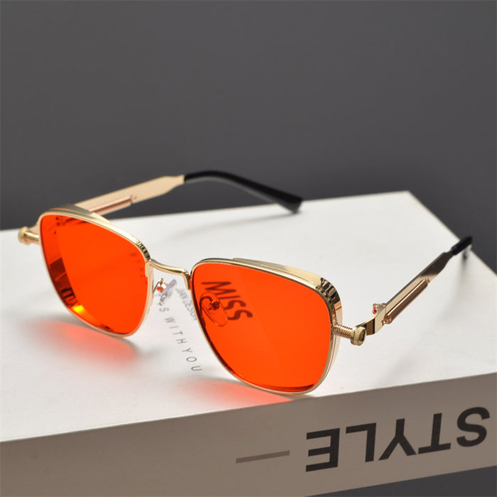 Wholesale Retro steampunk style metal square sunglasses sunglasses