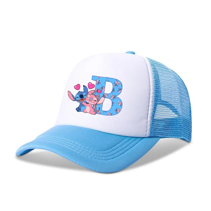 Wholesale Cartoon letter print baseball cap net breathable dome cap