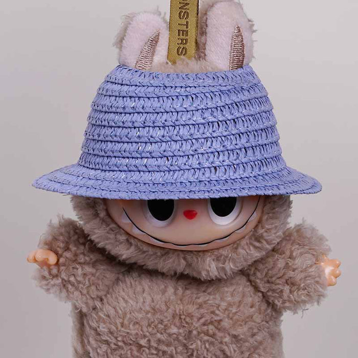 Wholesale  mini hollow top woven straw hat dome wave pull cloth leaking ear hat dress-up baby clothes accessories