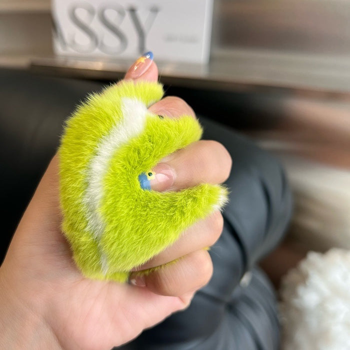Wholesale Imitation Otter Rabbit Fur Tennis Ball Car Keychain Pendant Plush Ball Book Bag Pendant