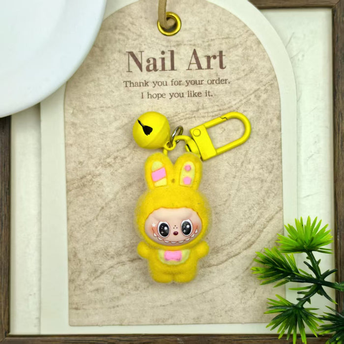 Wholesale flocked bell resin accessory Keychains