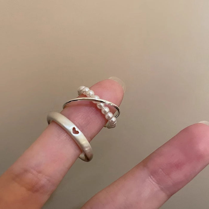 Wholesale Love element ring with an open mouth ring, female fashion personality, niche design, high-end feel, adjustable food ring