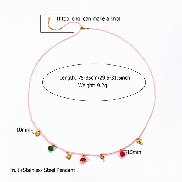 Wholesale Outdoor fashion rope style fruit waist chain starfish shell pendant personalized hand woven body chain wholesale