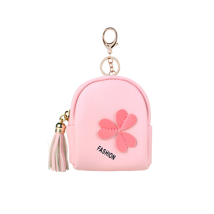 Wholesale Small Schoolbag Wallet Mini Coin Purse Women's Cute Love Small Square Bag Hand Coin Bag Leather