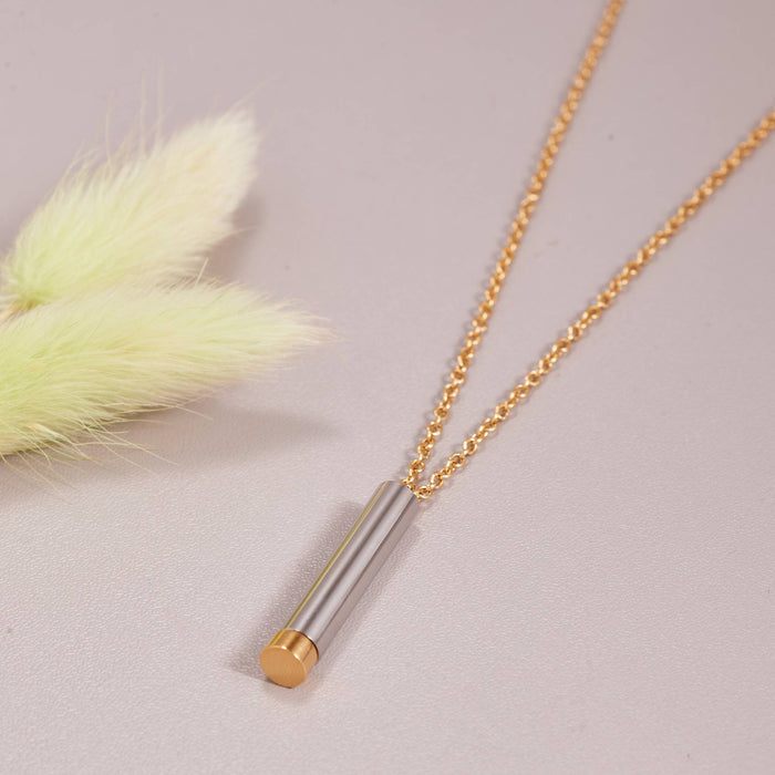 Wholesale 3D pendant necklace, stretchable stainless steel 3D vertical necklace