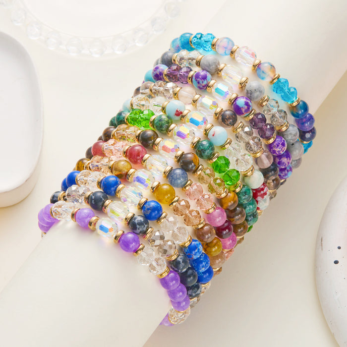 Wholesale twelve constellation bracelet imitation natural stone beaded bracelet color stone constellation paper card bracelet