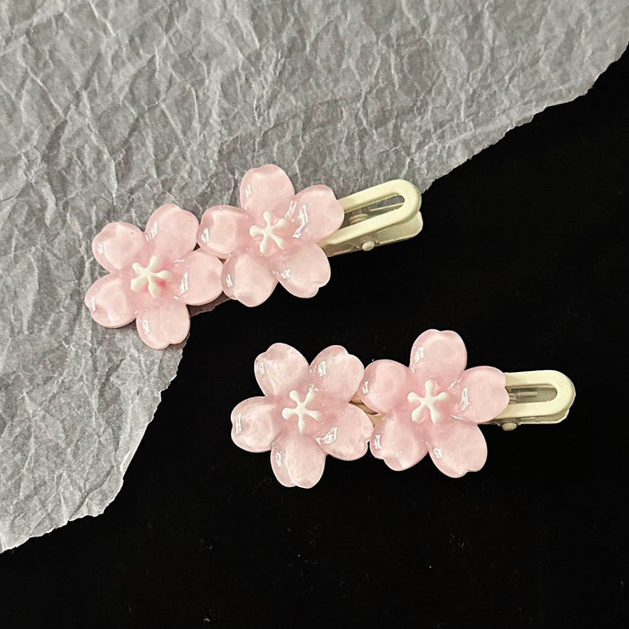 Wholesale Romantic pink cherry blossom hairpin high color value sweet high sense girl bangs side hairpin accessories hair accessories