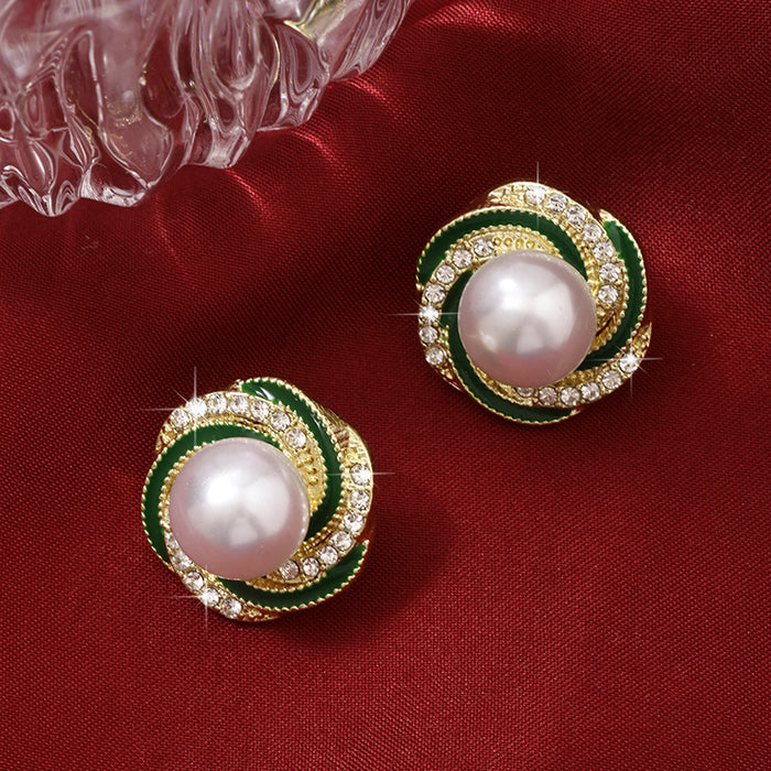 Wholesale green stud earrings simple small fresh earrings earrings