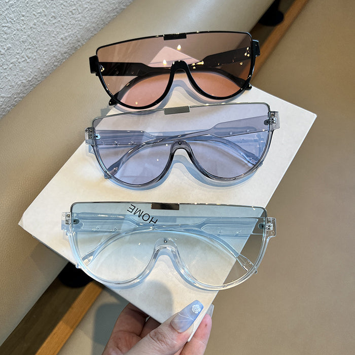 Wholesale Fashionable large frame integrated lens sunglasses, sunglasses trend