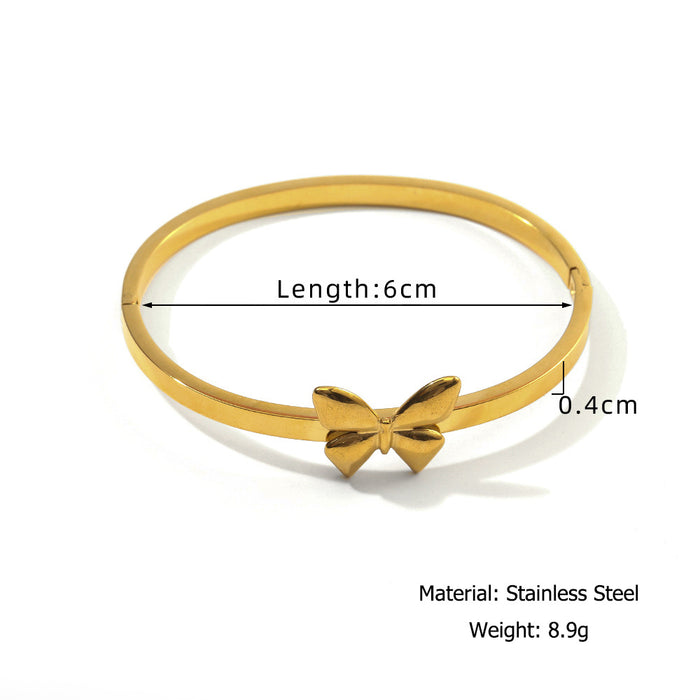 Wholesale Popular retro personalized stainless steel butterfly bracelet, simple and high-end photosensitive surface, wholesale of hand accessories
