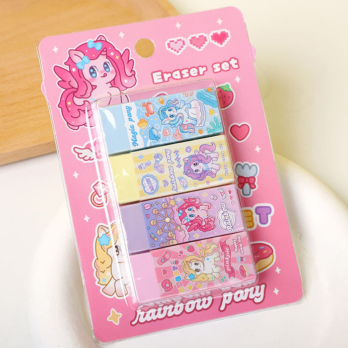 Wholesale Cartoon eraser set cute eraser elementary school students children' s stationery gift creative pencil eraser