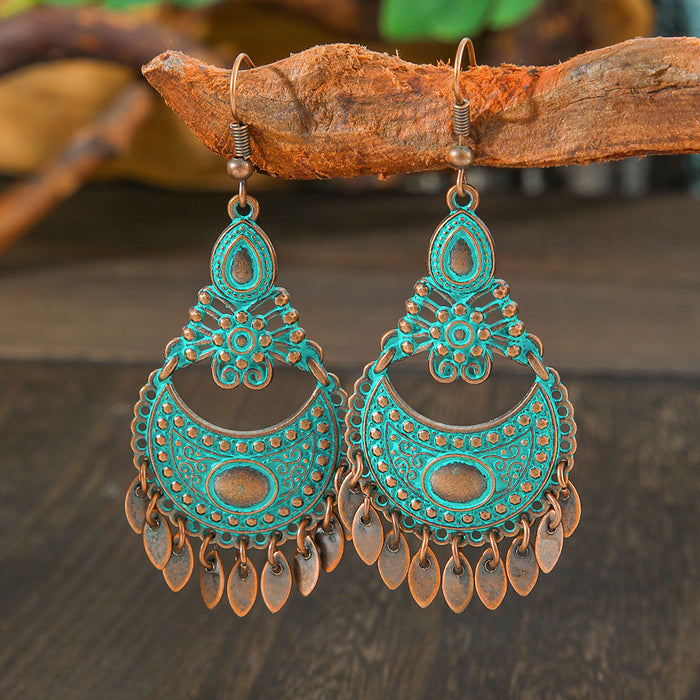 Wholesale Zinc Alloy Vintage Ethnic Bohemian Geometric Drop Earrings Women Fashion MOQ≥2