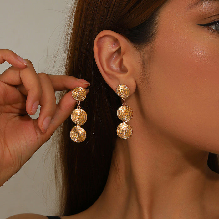 Wholesale Retro Spiral Simple Vintage Creative Alloy Earrings