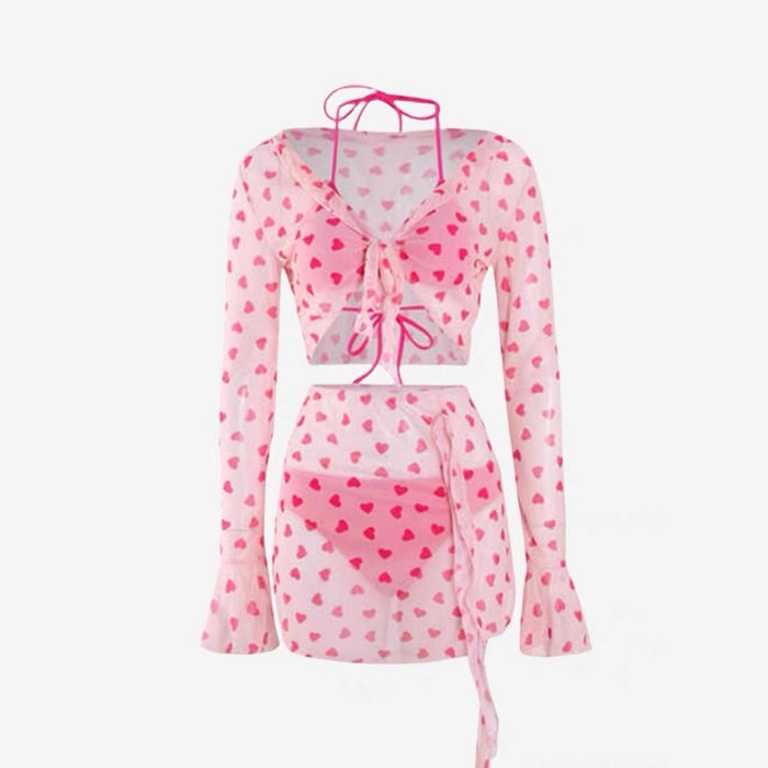 Wholesale New Four Piece Swimsuit Split Tie Hot Spring Resort Bikini