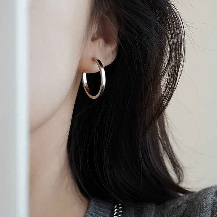 Wholesale Ear buckles, ear rings, women's plain earrings, niche design, photosensitive surface earrings