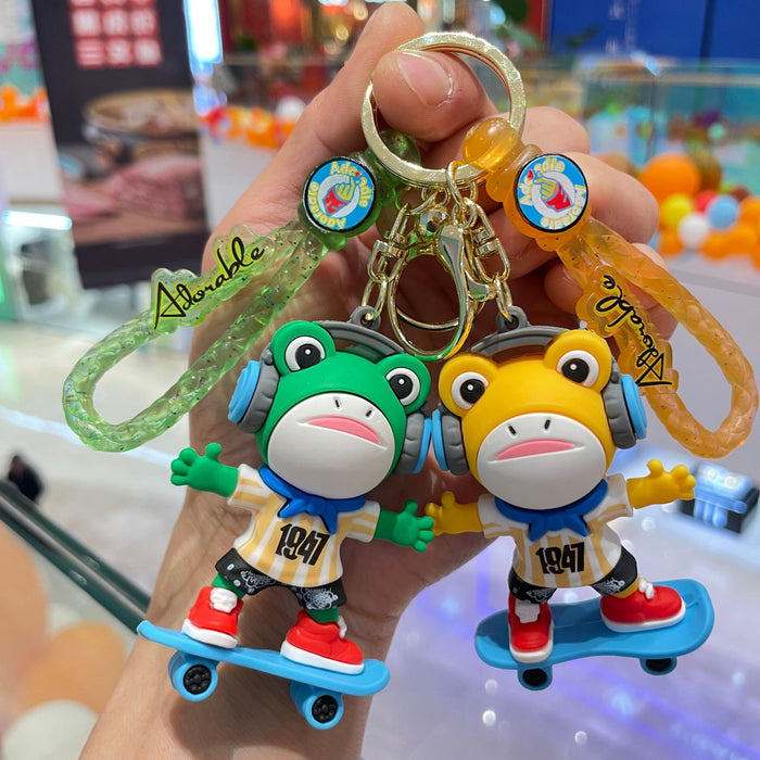 Wholesale Cartoon keychain cute PVC doll bag pendant car keychain circle small gift wholesale