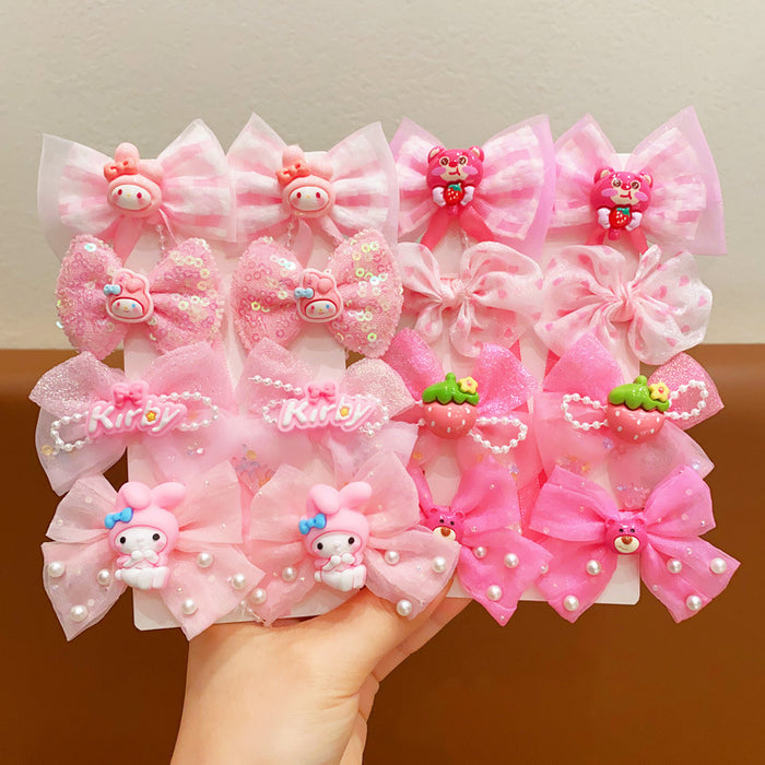 Wholesale Cartoon Hairpin Girl's Bow Headwear Little Girl's Bangs Hanger Hair Accessories Hairpin suit