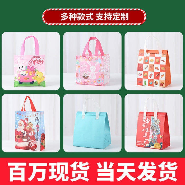 Wholesale Spot Cartoon Cute Rabbit Flat Non-woven Bag Wholesale Kindergarten Festival Bottomless and Sideless Hand-held Gift Bag JDC-GB-XJ010