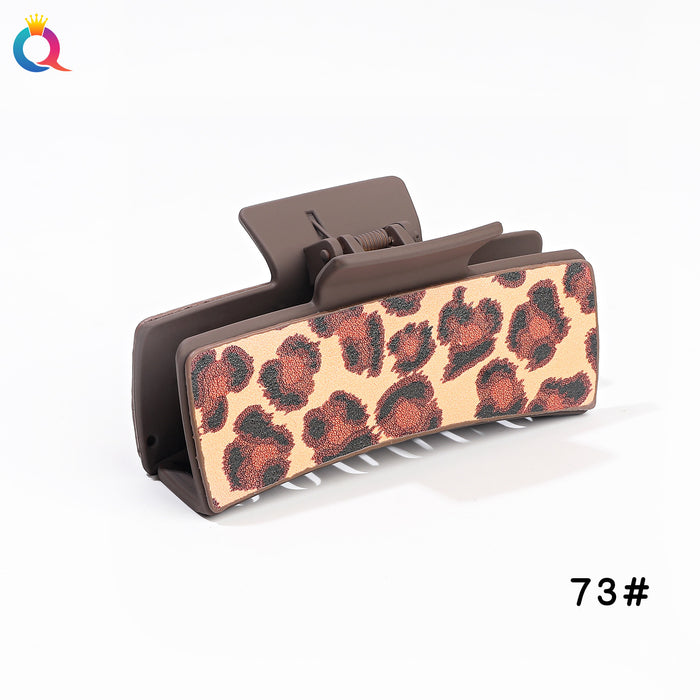 Wholesale  leopard print retro square Hair Clips