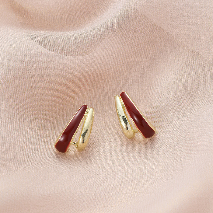 Wholesale ring earrings women's fashion cold wind hollow earrings