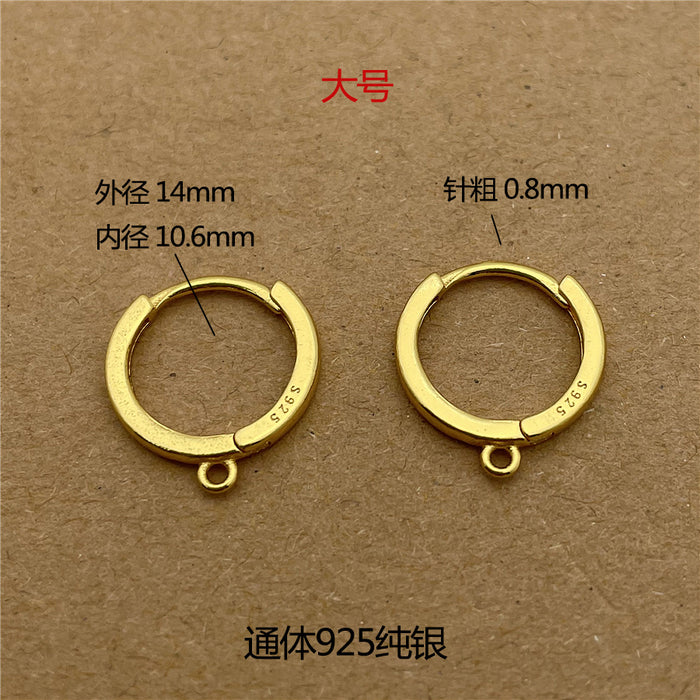 Wholesale Pure silver earring accessories, ear buckles, DIY handmade earrings with loops, semi-finished earrings, pendants