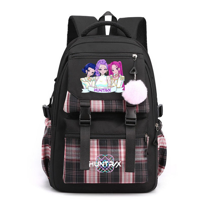 Wholesale K-pop printed large-capacity student backpack bags for middle and high school students.