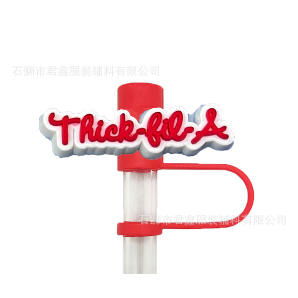 Wholesale 50pcs Red Community Straw Cap  Decorative Dust Plug Straw Cover