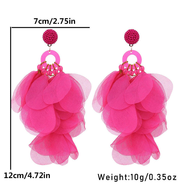 Wholesale Handmade Fabric Floral Earrings for Women JDC-ES-Gute061