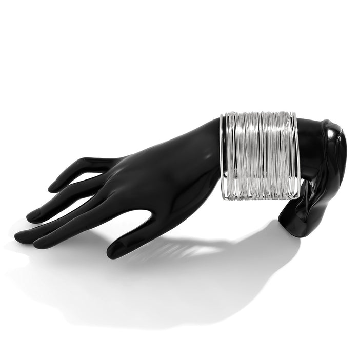 Wholesale Metallic brushed open electroplated bracelet with personalized simplicity