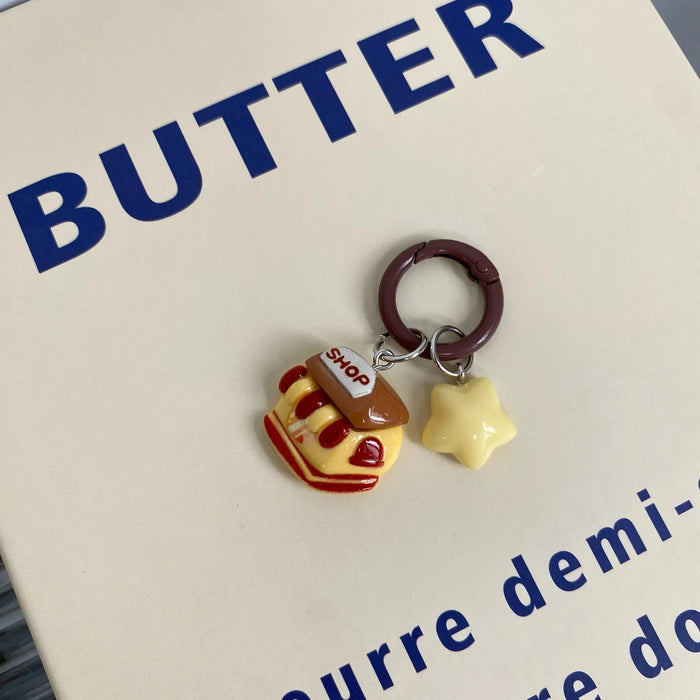 Wholesale Cute Coffee Shop Star Keychain Pendant Star Cartoon Bag Pendant Accessories