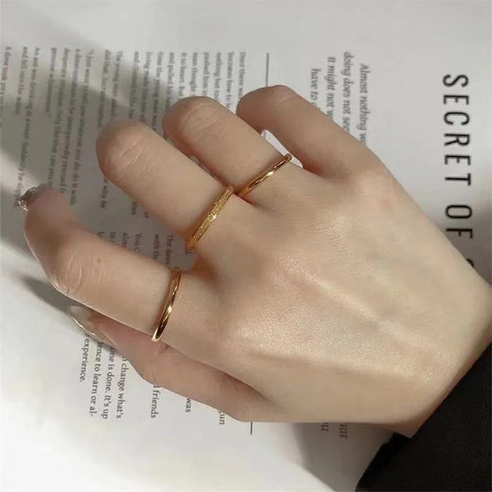 Wholesale Minimalist plain ring titanium steel ring for women's new style index finger personalized ring, non fading accessory