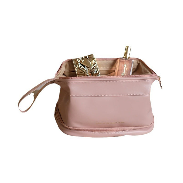 Wholesale Fashionable double-layer makeup bag, portable makeup storage bag, large capacity travel high-end toiletries bag