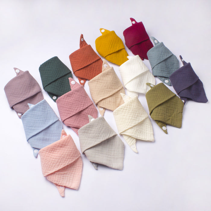 Wholesale Thin Baby Gauze Drool Towel Double-layer Buckle Newborn Bib JDC-TW-ZB001